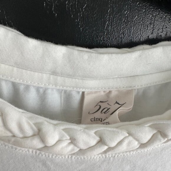 Cinq a Sept Braided Tee - White, Small - Picture 10 of 14